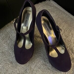 Purple  Platform heeled  Baby Doll Pumps